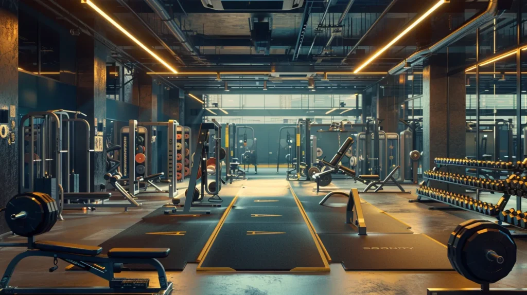 Tailored Strength Training Plans for Every Fitness Level 3 a focused gym setting showcases a determined athlete executing advanced strength training techniques, surrounded by a variety of specialized equipment that highlights an atmosphere of intensity and progression.