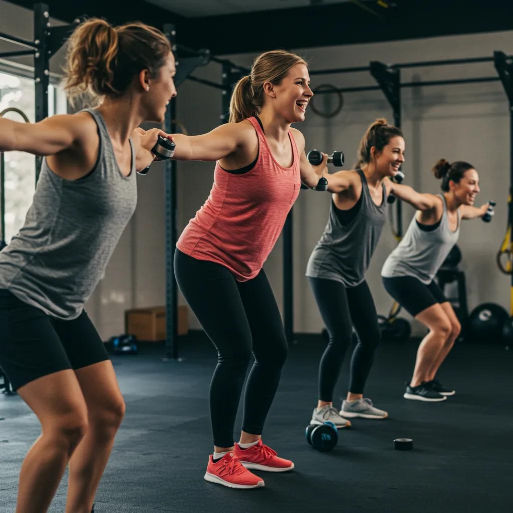 Participants in a small group training session showing camaraderie and support