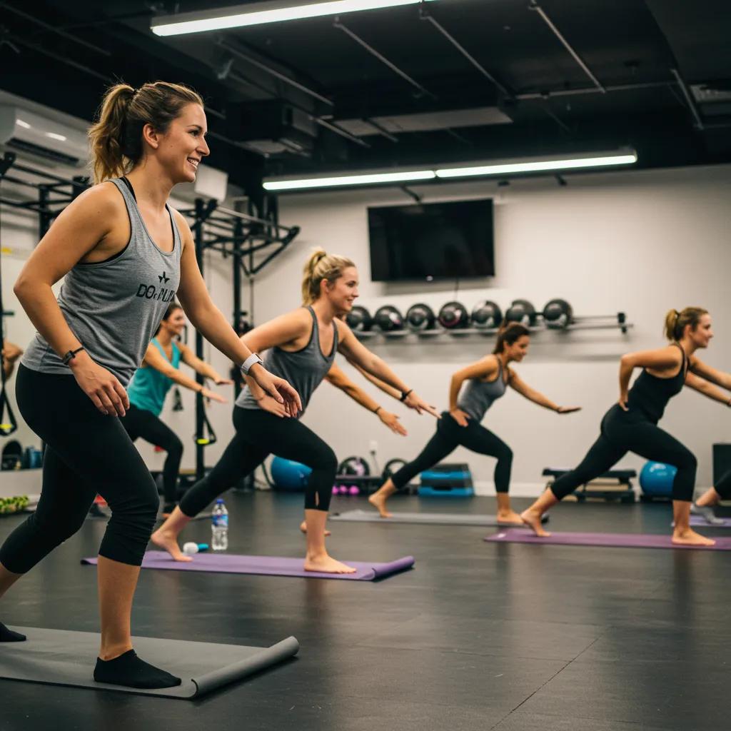 Why West Windsor Residents Love Forge’s Small Group Workout Classes 5 Small group workout class in a fitness studio with diverse participants and a trainer