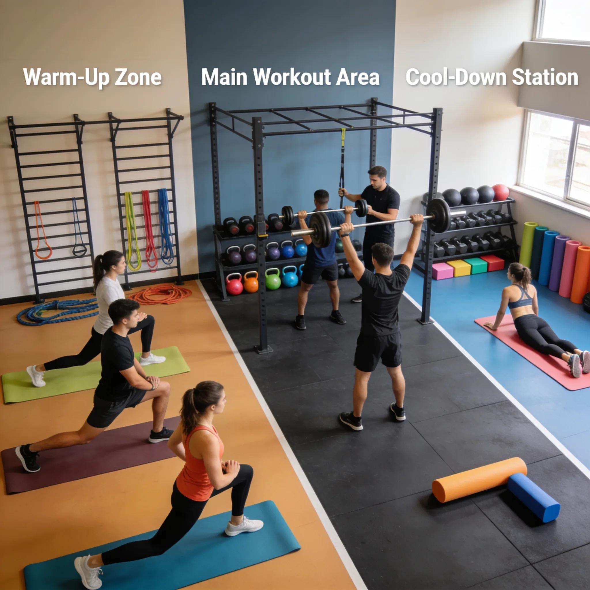 Your Ultimate Guide to Small Group Personal Training 2 Visual breakdown of a structured small group training session, emphasizing workout phases and engagement